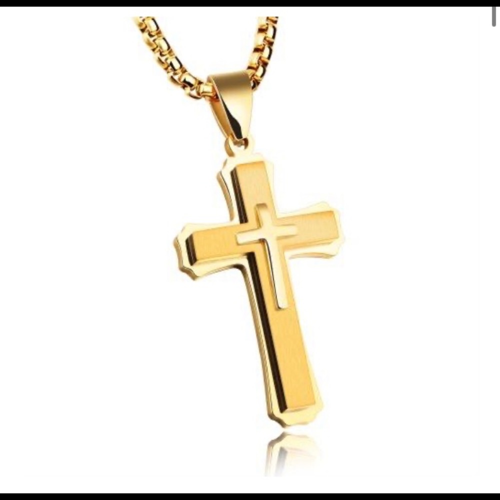 GoldIp Matt Cross Necklace